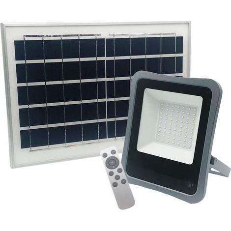 Projecteur Solaire LED 30W IP65 Dimmable (Panneau Solaire et Télécommande Inclus) - SILUMEN