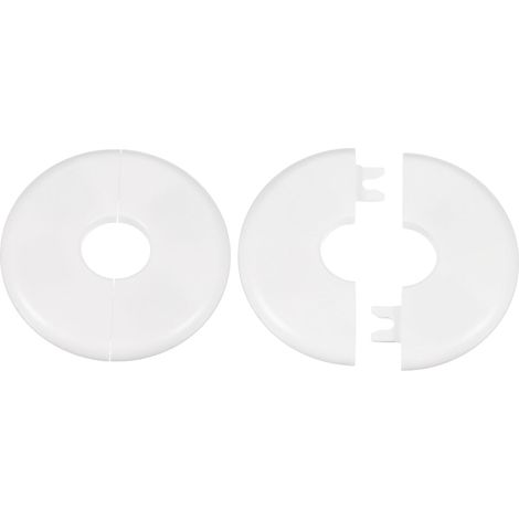2Pcs Plaque De Raccord Murale Fendue 22.5mm/0.9" Pour Tuyau Blanc (1/5)