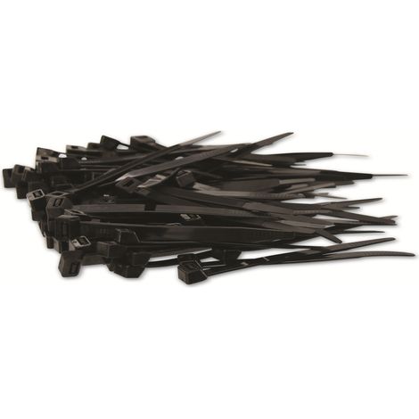 Ensemble de colliers de serrage KSS en polyamide 6.6, noir, 120x7,6, résistant aux UV, 100 pièces