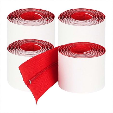 Lot de 4 fermetures éclair anti-poussière robustes pour bâches en plastique - Fermeture éclair auto-adhésive anti-poussière pour porte, 2,13 m x 7,62 cm (1/5)