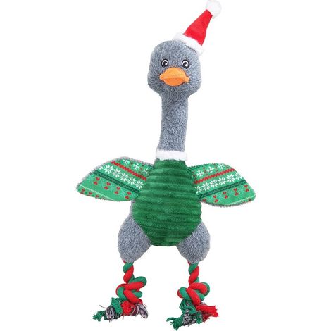 Nobby – Jouet en peluche pour chien Oie de Noël – Multicolore, avec corde, 42 cm