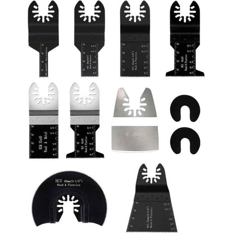 Lame De Scie Oscillante - Acier Carbone Et Inoxydable - Compatible Universel Multi-Outils - Pour Bois Plastique Metal Carrelage Clous - Lot De 31 Pièces (1/5)