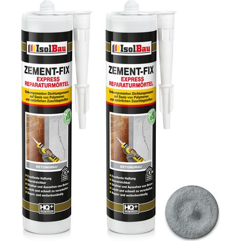 IsolBau Zement-Fix Reparatur- und Dichtungsmörtel Dunkelgrau 2 x 300 ml (1/5)