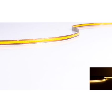 COB 12V Free Cut LED Streifen 5M 10W/m 600LED/m 8mm IP20 - Lichtfarbe: Super Warmweiß 2700K