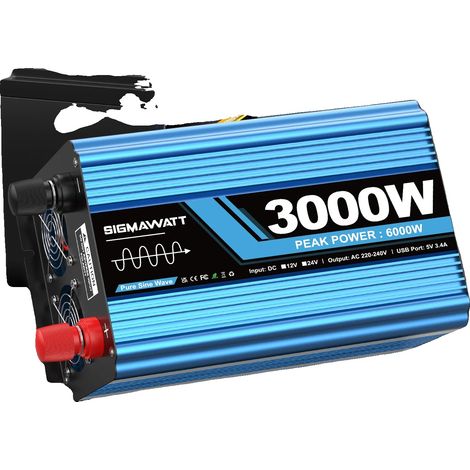 Inversor de potencia, 3000 W nominales, 6000 W pico, 12 V 3000 W (6000 W pico) (1/2)
