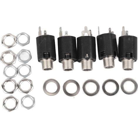 Prise Jack Stéréo 6,35mm 2 Canaux 3 Broches Connecteur Pickup Lot de 5 Pièces (1/5)