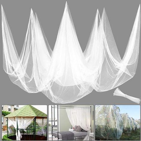 Garden/terrace mosquito net, breathable mesh, bird and insect resistant, can also be used to cover vegetables, 3 x 10 m, white. (1/5)