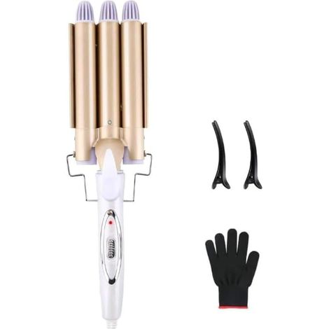 Hair Curler 3 Barrel Large Wave Iron 22mm Corrugated Iron with Adjustable Temperature Fast Heating Large Wave for Long / Short Hair Styling Tool (1/4)