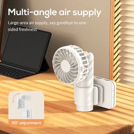 Ventilador de mano，Ventilador portátil，3 velocidades，Motor sin escobillas，7 aspas，Autonomía de 1 a 3 horas，Gris oscuro (1/4)