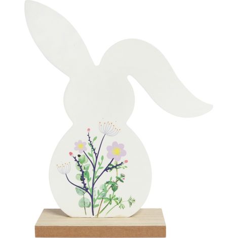 Coniglietto pasquale in legno con decorazioni, 19 cm (1/4)
