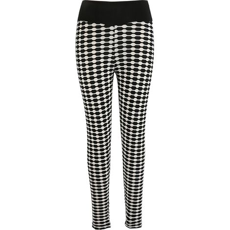 Legging Taille Haute Élastique Femme Noir Blanc Fitness - Pantalon Yoga Sculptant Fessier pour Sport (1/5)