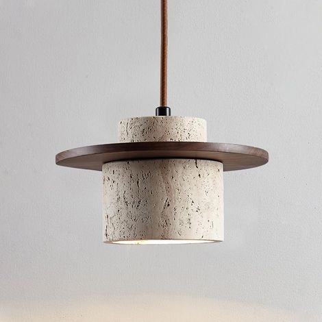 Lampe Suspendue Nordique en Pierre Naturelle, Lampe Suspendue Japonaise Wabi Sabi avec Base E27, Lampe de Chevet, Restaurant, Cuisine, allée, Bar, Club (Couleur : B) (1/5)