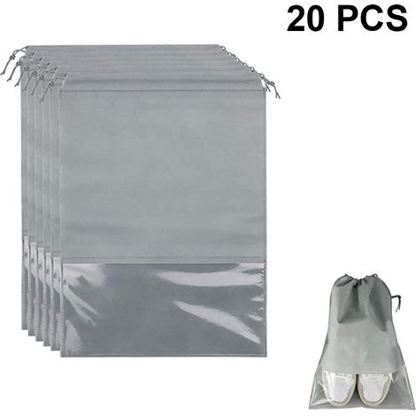 Lot de 20 sacs à chaussures de voyage étanches et portables avec poignée, pour hommes et femmes. (1/5)