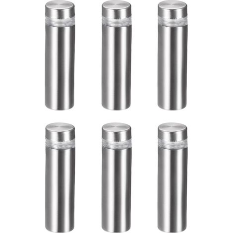 (12x43mm Entretoise de Verre Vis Écartement Clou Publicitaire Montage Panneau Support Acrylique 6pcs (1/5)