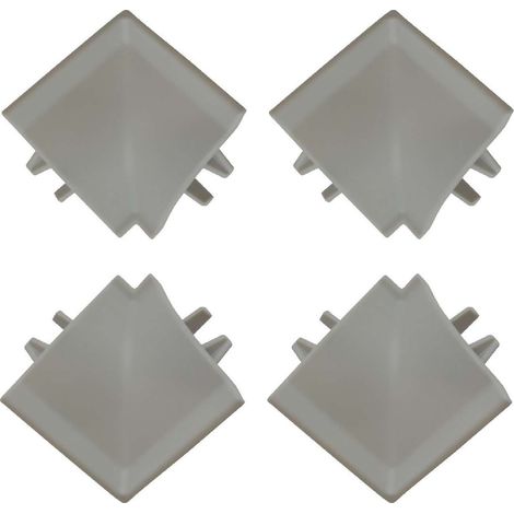 4x Connecteur angle intérieur rentrant jonction d'angle 90° pour profil décoratif bande d'étanchéité plinthe Raccordement Plan de travail Finition Cuisine Salle de bain Meuble Protection, en plastique