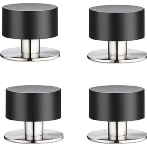 Lot de 4 butes de porte en caoutchouc, butes de porte auto-adhsives 3M pour plinthes, butes de porte fixes au mur pour attnuer le son la maison, au bureau, sur la terrasse (1/4)