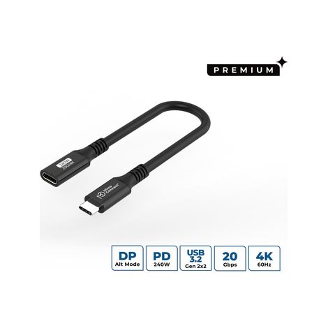 USB-C 3.2 Gen 2x2 Kabel, 0,15 m, USB-C Micro-Anschluss, Schwarz (1/5)