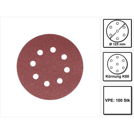 Makita 2x papel de lija velcro 125mm K80 100 uds. ( 2x P-43642 ) para DBO BO DCW DWE GEX PEX SXE BOS