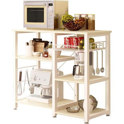Need – Desserte de cuisine avec 3 tablettes – Dimensions 90x39x83 cm – Plaque de fibre écologique et acier revêtu – Rangement pratique et durable