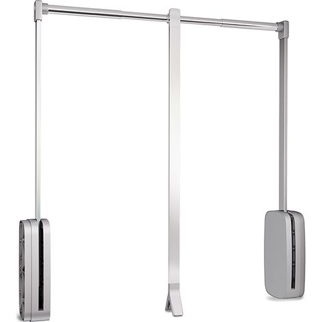 Emuca Colgador abatible para armario Sling, ancho regulable 450-600mm, Acero y Plástico, Cromado
