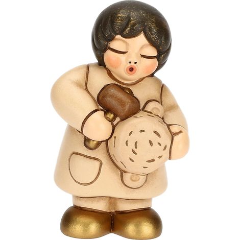 THUN - Venditore di Pentole in Ceramica Decorata a Mano, Colore Champagne, Linea Presepe Classico, Decorazioni Natale Casa, 4.7x3.6x8 cm (1/4)
