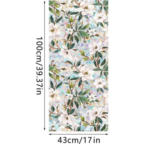 Film occultant pour fenêtre – Autocollant opaque décoratif – Bloque 96% des UV – Réutilisable et facile à appliquer – Pour salle de bains et salon