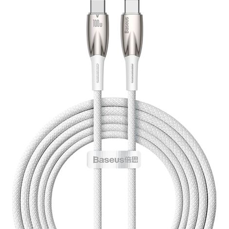 Baseus Glimmer Series Schnellladekabel USB-C 480Mbps PD 100W 2m Weiß (1/5)