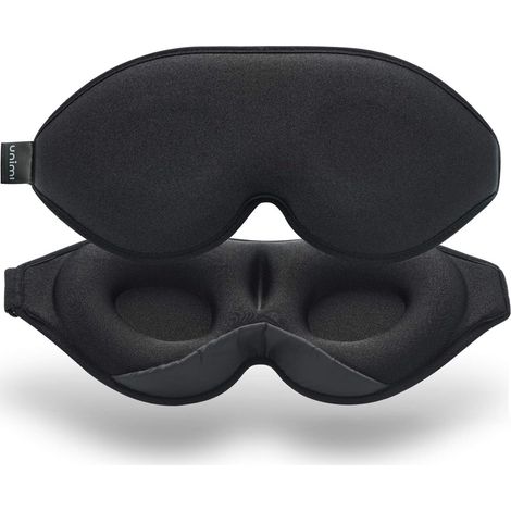 Masques de sommeil pour femmes et hommes, masques de nuit 3D profilés et efficaces bloquant la lumière, idéaux pour les extensions de cils, avec bandeau doux et ajustable. (1/5)