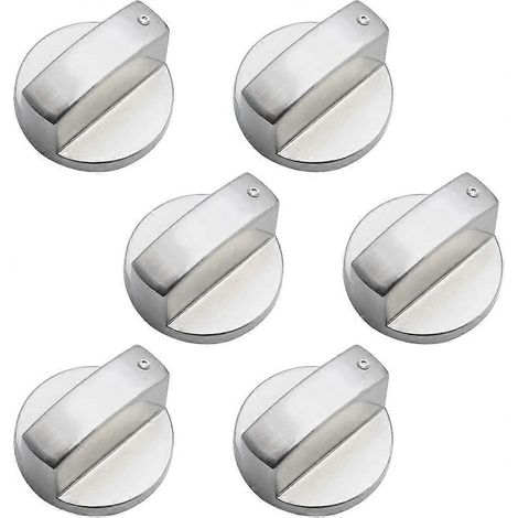 Lot de 6 boutons de commande universels en métal pour cuisinière à gaz, 6 mm. (1/5)