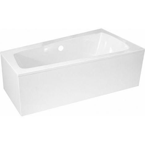 Pack Vasca da bagno Asimmetrica Sinistra 160x85x54cm con Pannello rifilabile Bianco Lucido - MARINA