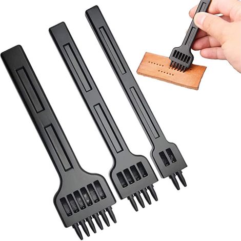 Ensemble d'Outils de Couture - Poinçon en Cuir 3 Pièces pour Ceintures, Toile, Papier, Plastique (5 MM) (1/5)