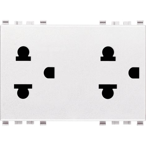 VIMAR - 20249.B Zwei SICURY 2P+T 16A Steckdosen USA+EU weiß