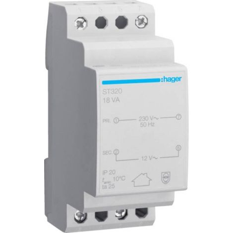 Trasformatore Hager ST320 18W 230V/12V di sicurezza