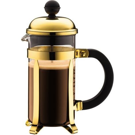 Cafetière à piston - BODUM - Chambord - 0,35 L - 3 tasses - Acier inoxydable - Or (1/3)