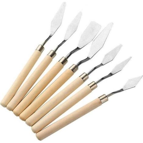 7 PCS couteau peinture peinture a l'huile spatule peinture couteau peinture acrylique couteau de peintre peinture couteaux à palette de peinture (1/4)