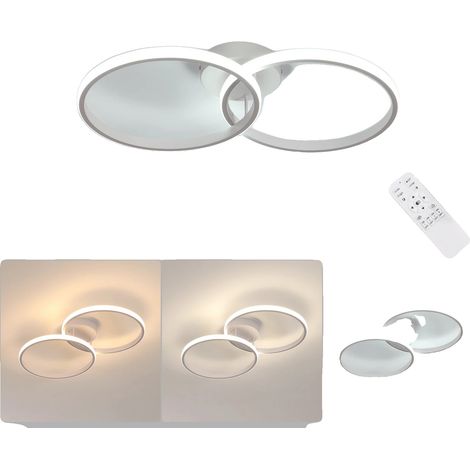 Lámpara de techo, regulable, temperatura de color ajustable, blanca con mando a distancia, M (1/2)