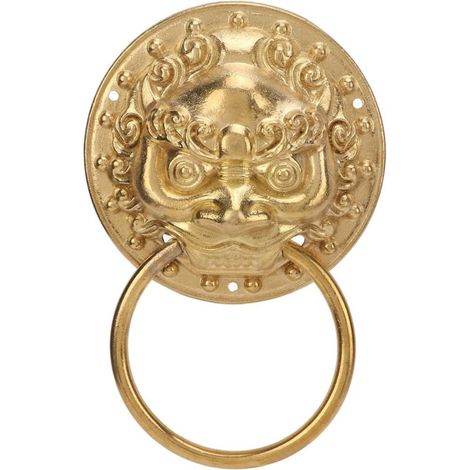 Heurtoir de Porte Antique, Tête D'animal de Style Chinois Poignée de Porte en Bois Installation Facile Anneau