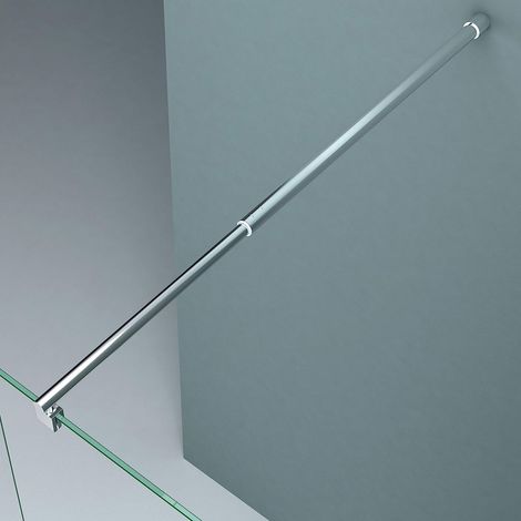 Teleskop-Stabilisierungsstange für Duschwände, Glaswand aus Edelstahl mit ausziehbarer Verstellstange 700–1200 mm für Glasstärke 5–10 mm, chrom poliert