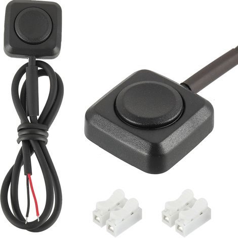 Lot de 2 Interrupteurs à Bouton Poussoir Momentanés 12 V/24 V Mini interrupteur à bouton poussoir pour montage en surface pour Contrôle Industriel, Expériences Electroniques (1/5)