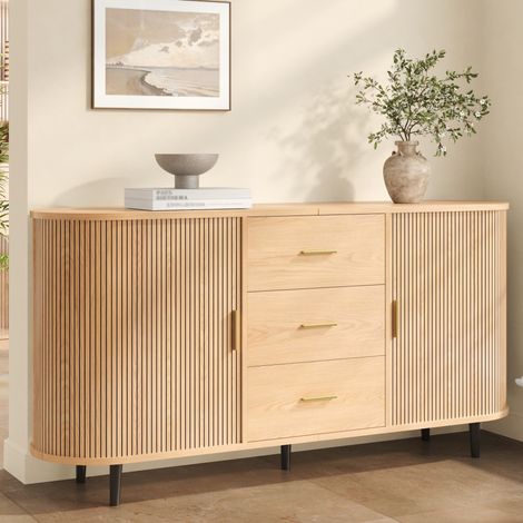 Buffet enfilade MDF 160 cm 3 tiroirs HAVRYA (1/5)