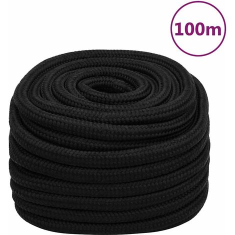 vidaXL Cuerda de trabajo poliéster negro 20 mm 100 m (1/5)