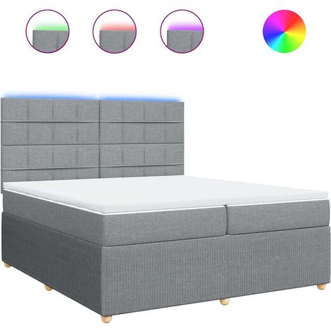 Maison Exclusive - Cama box spring con colchón tela gris claro 20
