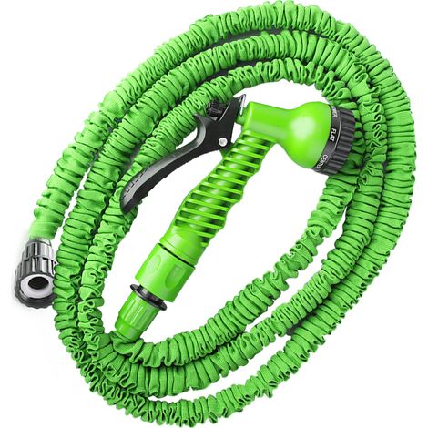 Tuyau d'arrosage extensible Green 150ft pistolet haute pression TPE sac de rangement nettoyage voiture jardin (1/5)