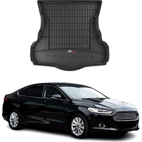 Tapis de Coffre 3D TPE Premium Compatible avec Ford Mondeo MK5 Liftback 2015 à 2023, Bac de Protection de Coffre Intérieur antidérapant Revêtement de Coffre Bords Hauts pour Voiture Noir