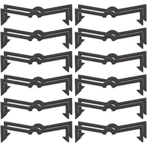 50 Kunststoff-Lochwandbefestigungen – Lochwandhaken-Zubehör – 6 x 1,3 cm – Schwarz (1/4)
