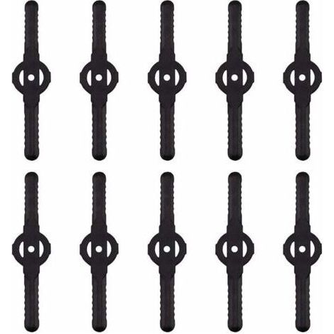 Lame plastique coupe bordure, 10 pcs Lames En Plastique Cutter Remplacer Pour ensemble doutils de coupe-herbe sans fil, remplacement de lames de coupe de tondeuse à gazon en plastique(noir) (1/5)