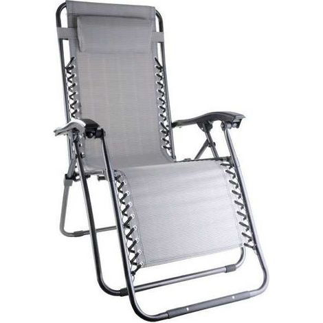 Vette 07670 Sdraio da Giardino Pieghevole Automatica Acciaio Verniciato Textilene 65x89x112 cm colore Bianco