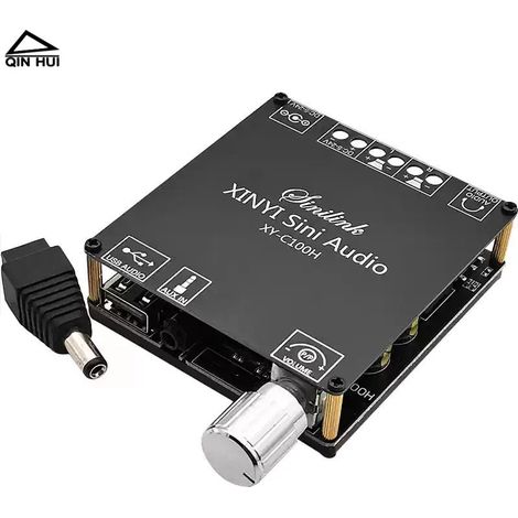 Carte d'amplification numérique Bluetooth 5.0 haute puissance 2 x 100 W, module d'amplification audio stéréo haute fidélité à deux canaux (1/4)