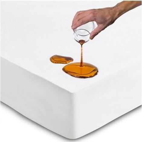Protège Matelas 140x200 cm Alèse Impermeable Drap Housse en Coton et Microfibre Protection Lit pour Adulte et Bebe Alaise pour Incontinence Anti-Acarien Couvre-Matelas Pipi Lavable en Machine (1/5)