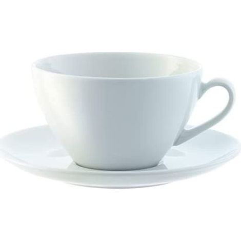 Tasse à cappuccino et soucoupe incurvé, 0,35 l Blanc (Lot de 4) (1/5)